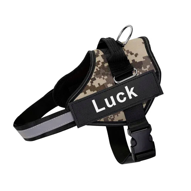 Reflective Adjustable Harness with Personalized Pet's Name