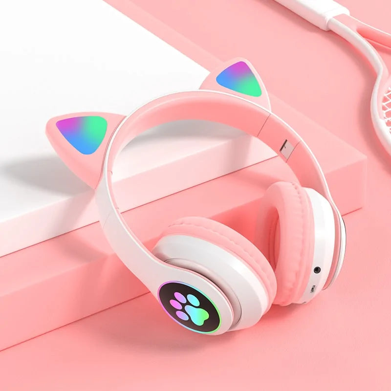 LED Cat Ear Bluetooth Headphones