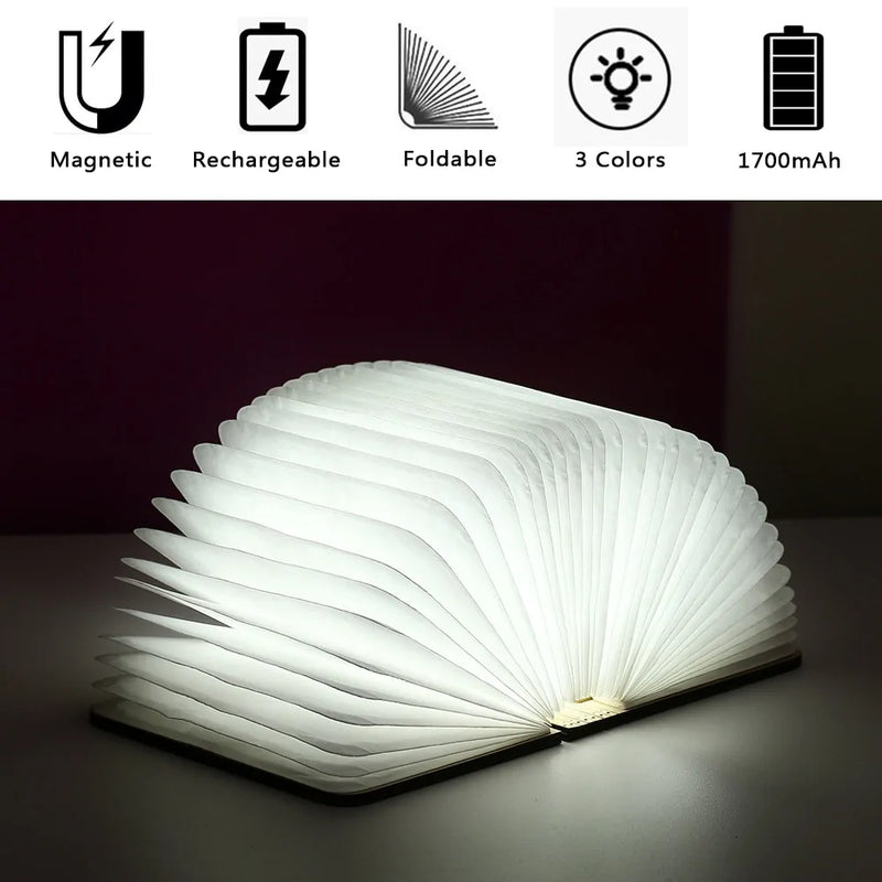 Portable 3D LED Book Night Light